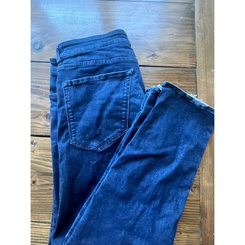 BOSS Hugo Boss Maine Regular Fit Dark Wash Denim Jeans Mens 36x32 Raw Hem - Picture 9 of 9